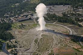 Aerial view of Old Faithful